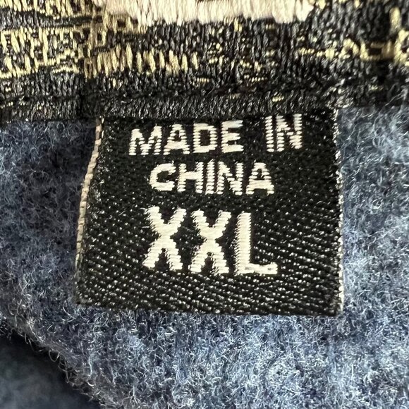 Men’s Blue Plaid 1/4 Zip Pullover Flannel Sweater XXL John Wayne Stock & Supply - Picture 10 of 11